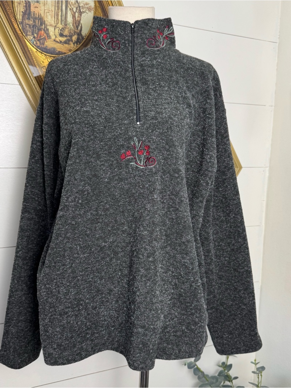 Women’s Vintage Victoria Secret Pullover 1/4 Zip Sweater Sz Medium Sweatshirt